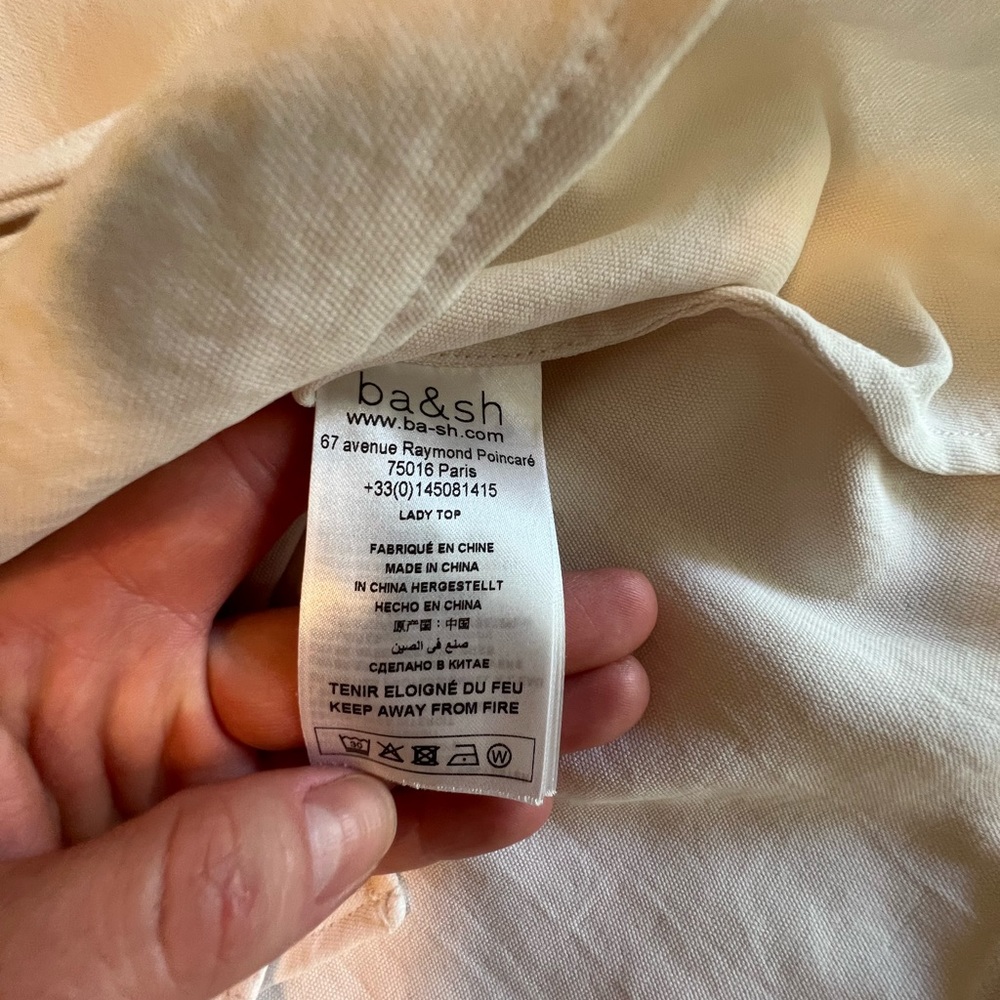 ba&sh white wrap top, identified as the "Berry" style.New no tags - Picture 10 of 12